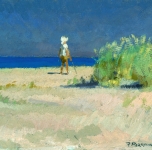 1920 ca  Spiaggia della Versilia (olio su cartone cm 17x25)