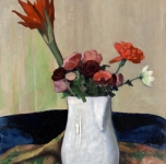 1920 ca  Fiori in una brocca bianca (olio su cartone cm 63x61)